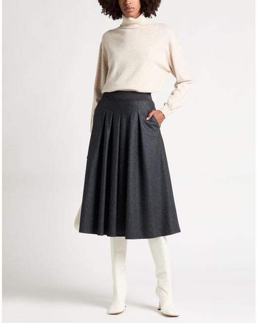 Brunello Cucinelli Gray Midi Skirt