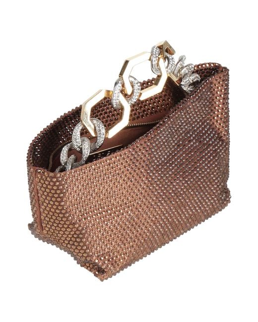 Gedebe Brown Handbag Textile Fibers