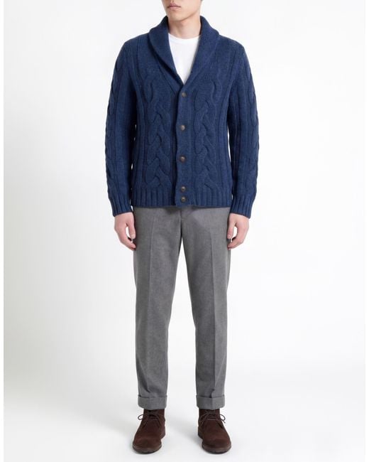 Gran Sasso Blue Cardigan Virgin Wool, Polyamide for men