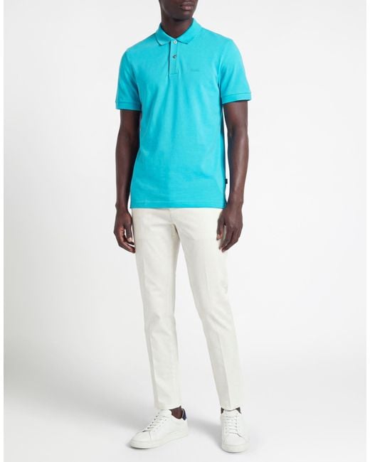 Boss Blue Azure Polo Shirt Cotton for men