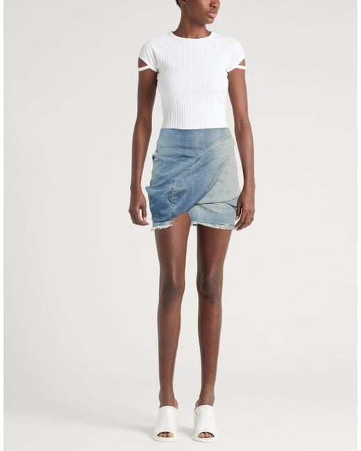Rick Owens Blue Denim Skirt