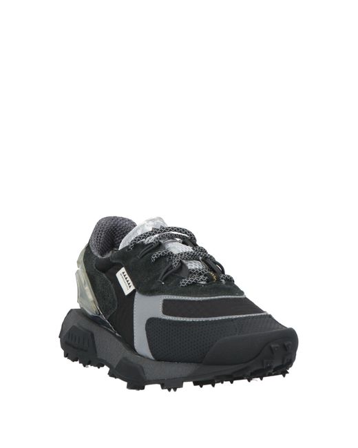 RUN OF Black Sneakers Leather, Textile Fibers for men