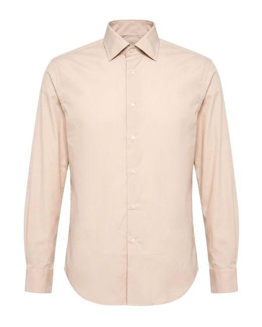 Bagutta Natural Shirt Cotton, Polyamide, Elastane for men