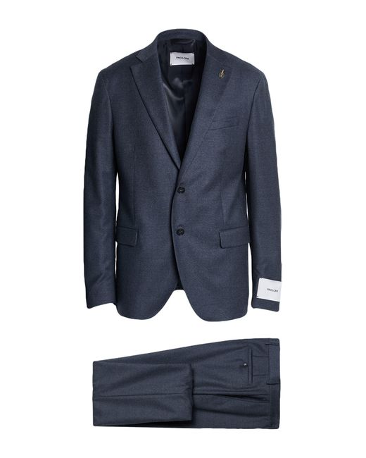 Paoloni Blue Light Suit Virgin Wool, Elastane for men