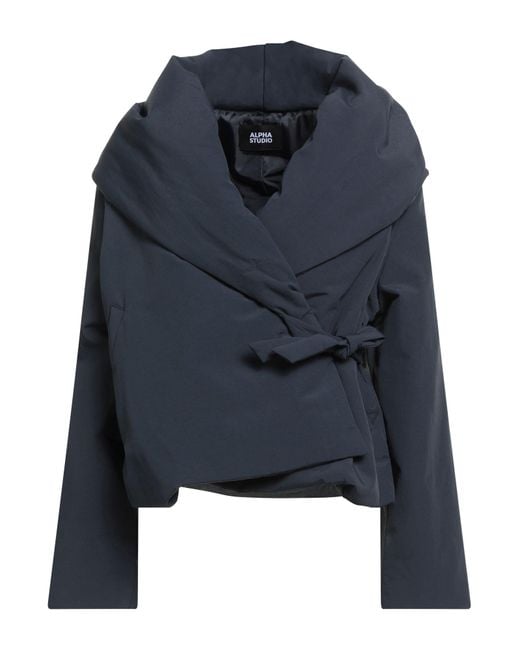 Alpha Studio Blue Midnight Puffer Polyamide, Polyester