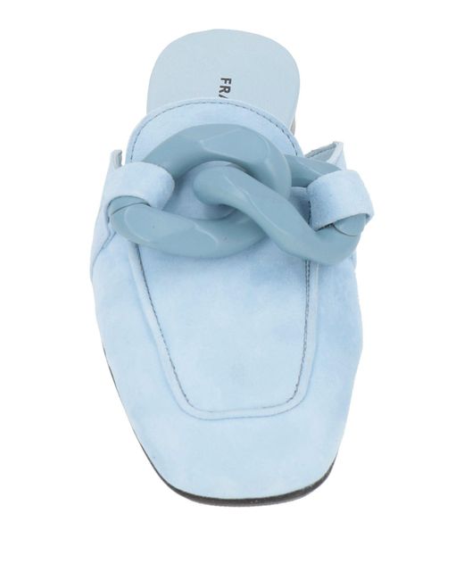 Frau White Mules & Clogs Leather