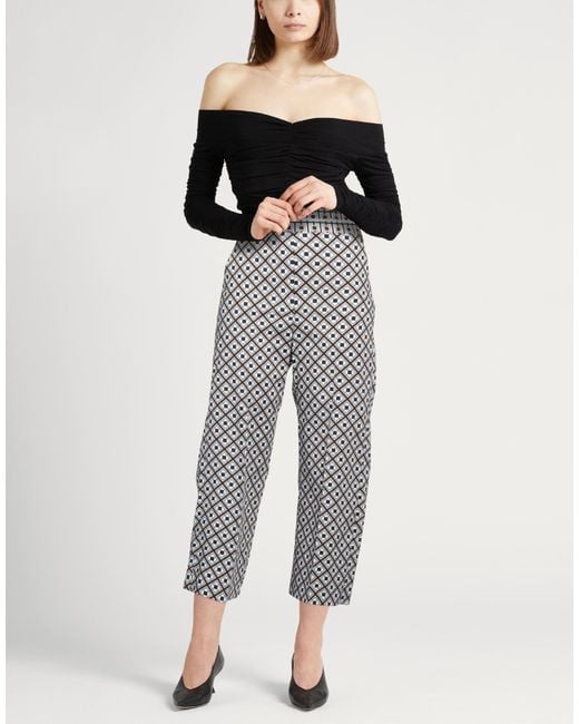 Marella Gray Azure Pants Cotton, Elastane