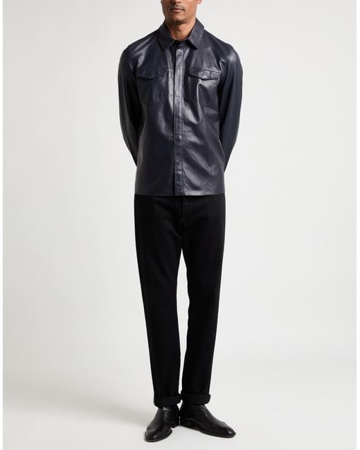 John Varvatos Blue Midnight Shirt Sheepskin for men