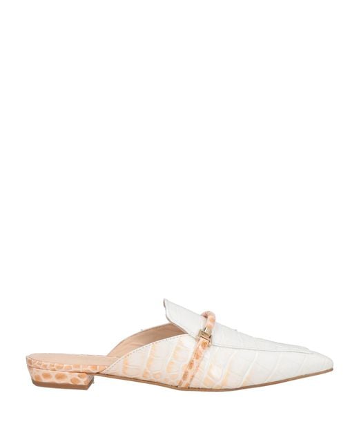 Zinda White Mules & Clogs