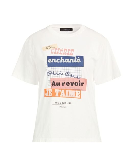 Weekend by Maxmara White Ivory T-Shirt Cotton