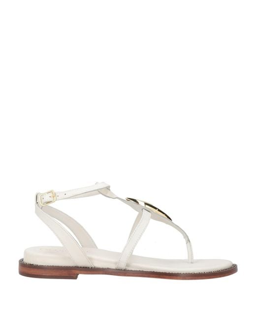 Emanuélle Vee White Thong Sandal Leather