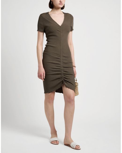 HUGO Gray Midi Dress Viscose, Polyamide, Elastane