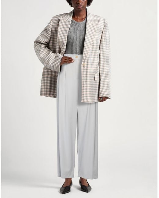 Alysi White Crème Pants Virgin Wool, Elastane