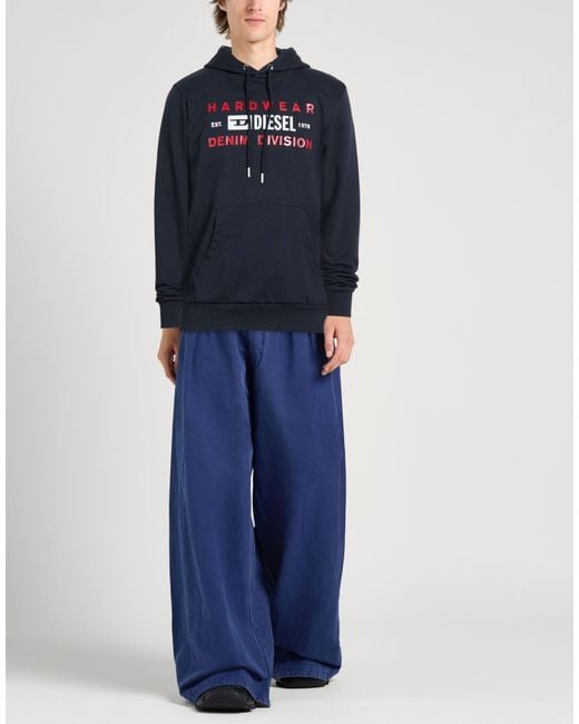 DIESEL Blue Sweatshirt Cotton, Polyester, Elastane for men