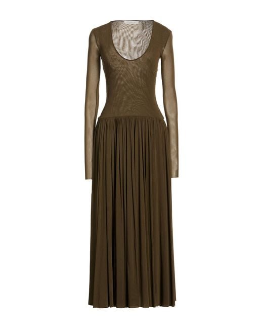 Philosophy Di Lorenzo Serafini Green Military Maxi Dress Polyamide