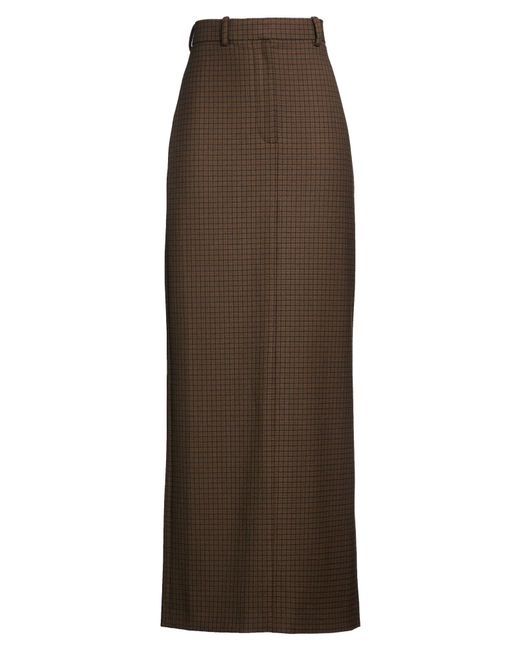 Acne Brown Maxi Skirt Wool, Elastane