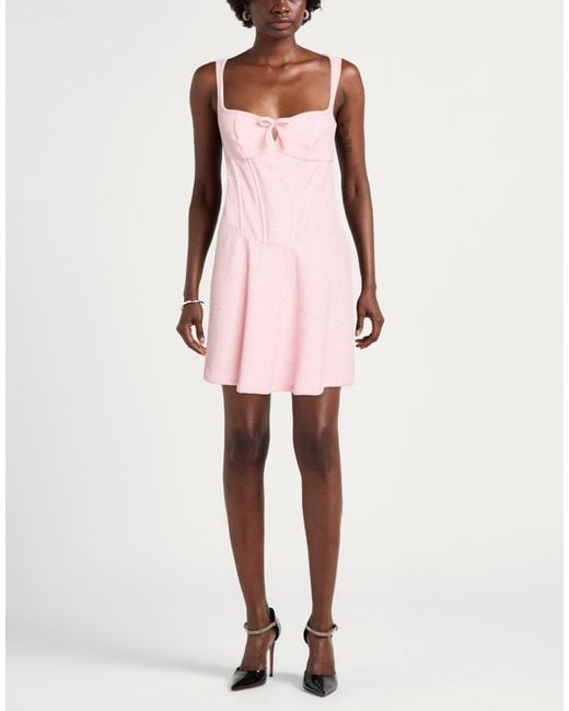 M I S B H V Pink Light Mini Dress Polyester, Cotton, Elastane