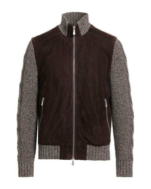 Eleventy Brown Jacket Lambskin, Wool, Viscose, Polyamide, Cashmere for men