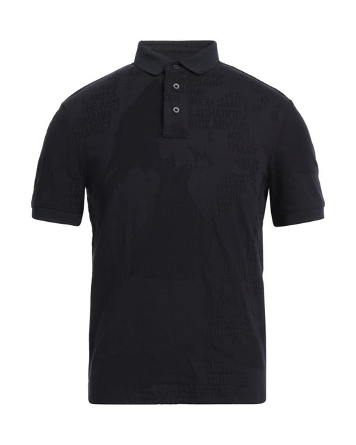 ARMANI EXCHANGE Black Polo Shirt Cotton for men