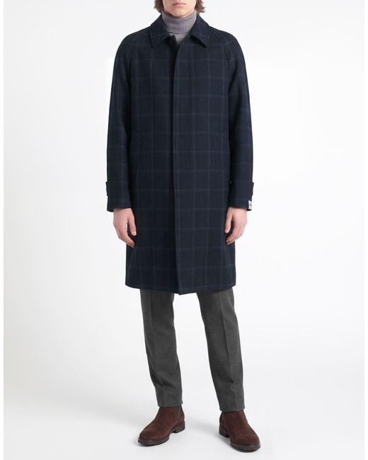 Paoloni Blue Coat Viscose, Cotton for men