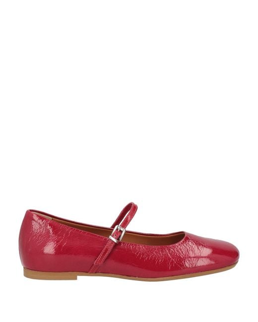 POESIE VENEZIANE Red Ballet Flats Leather