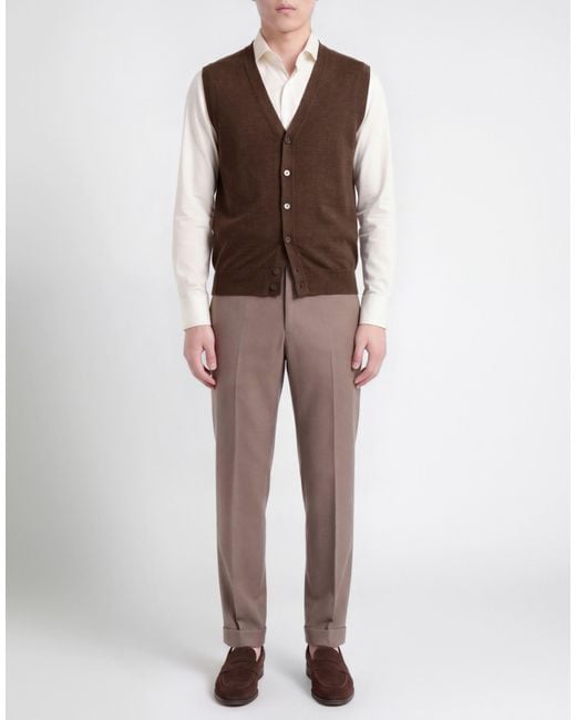 Gran Sasso Brown Cardigan Virgin Wool for men