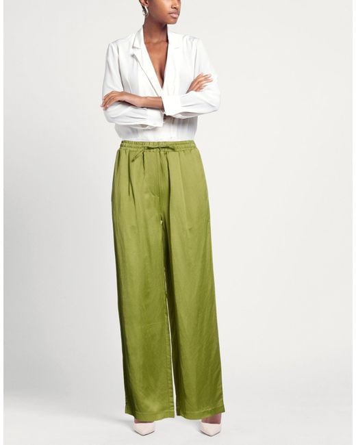 ayen Green Pants Viscose, Linen