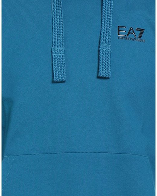 EA7 Blue Sweatshirt Cotton, Elastane for men
