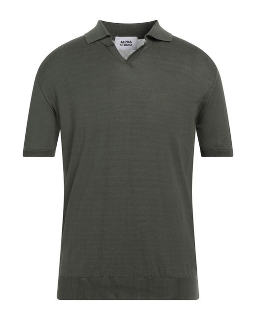 Alpha Studio Green Polo Shirt for men