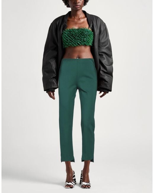 Haveone Green Pants Viscose, Polyamide, Elastane