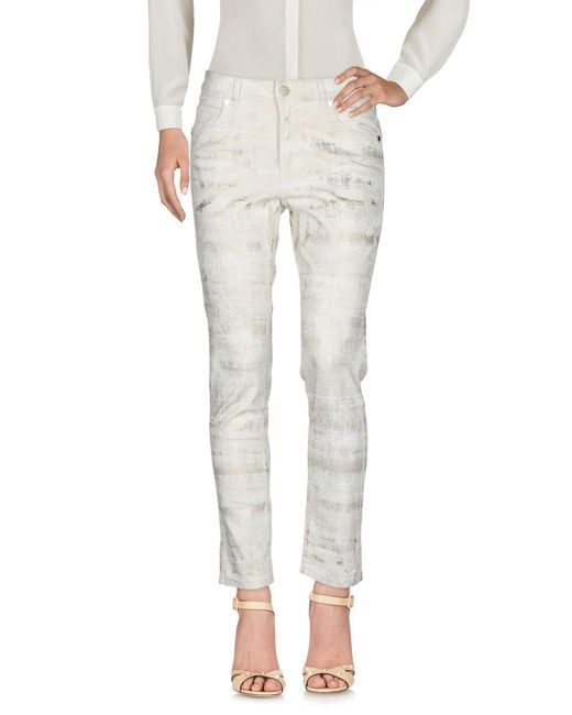Marani Jeans White Pants Cotton, Elastane
