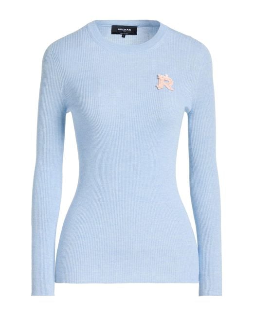 Rochas Blue Sweater Virgin Wool