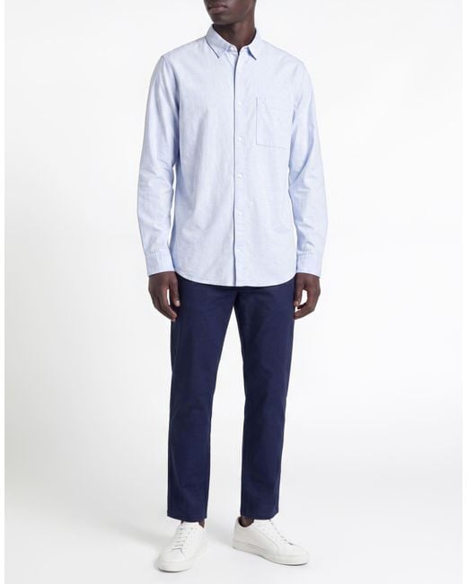 Calvin Klein Blue Shirt Cotton, Elastane for men