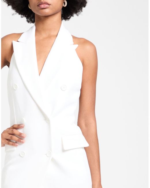 Michael Kors White Midi Dress Acetate, Viscose