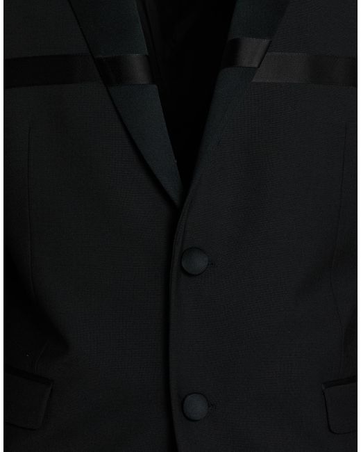 Neil Barrett Black Suit Polyester, Virgin Wool, Elastane for men