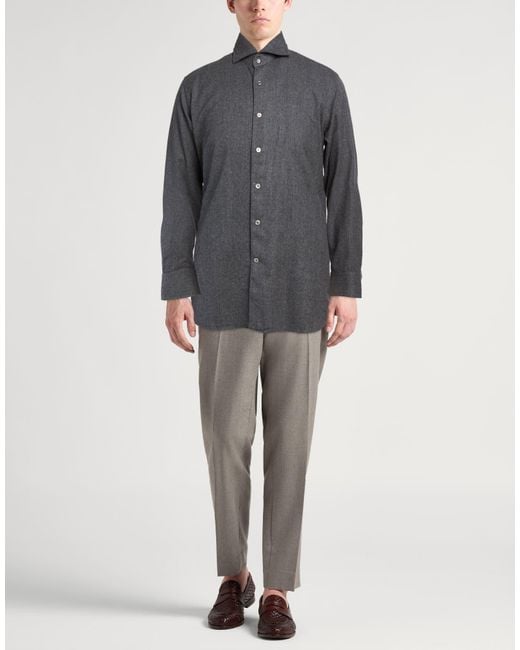 Bagutta Gray Shirt Virgin Wool for men