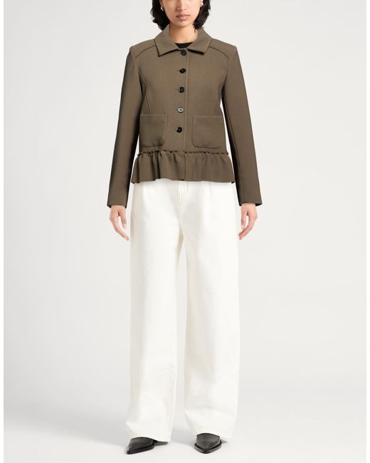 High Green Military Jacket Polyester, Virgin Wool, Elastane
