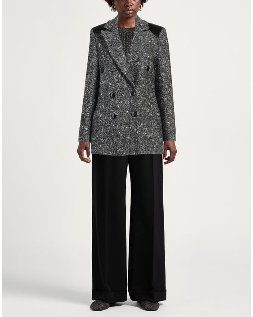 Hanita Gray Coat Polyester, Wool, Polyurethane