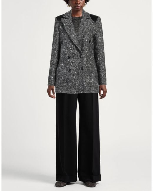 Hanita Gray Coat Polyester, Wool, Polyurethane