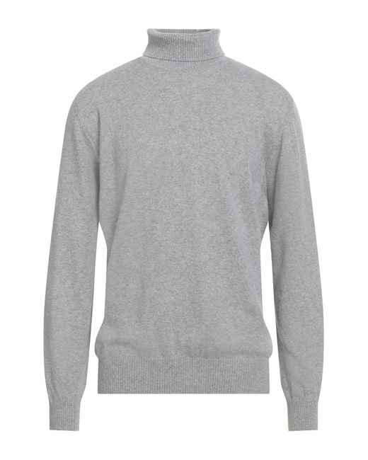 Luigi Borrelli Napoli Gray Turtleneck Cashmere for men