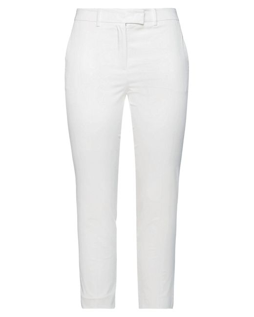 Marella White Pants Cotton, Elastane