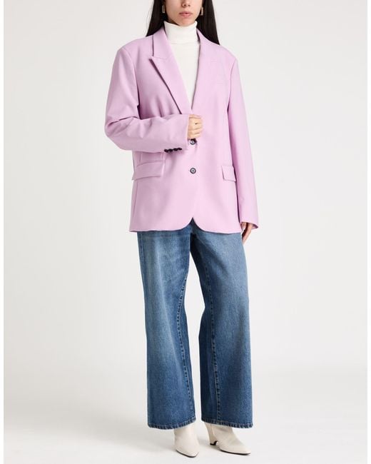 Karl Lagerfeld Pink Blazer Polyester, Wool, Elastane