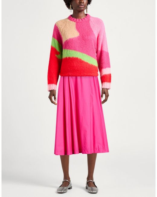 Haveone Pink Midi Skirts