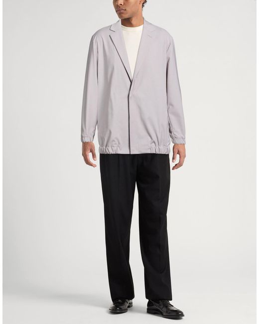 Hevò Gray Light Jacket Polyester, Viscose, Elastic Fibres for men