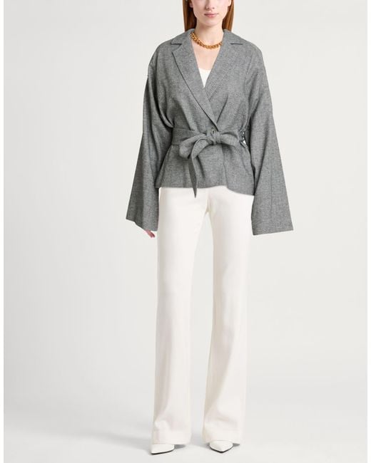 8pm Gray Blazer Polyester, Viscose, Wool