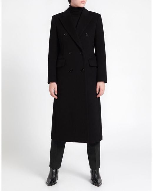 Sandro Black Coat Wool, Polyamide