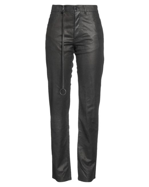 Ann Demeulemeester Gray Pants Soft Leather