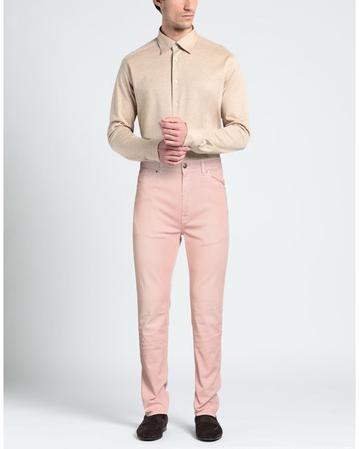 BARMAS Pink Antique Rose Pants Cotton, Elastane for men