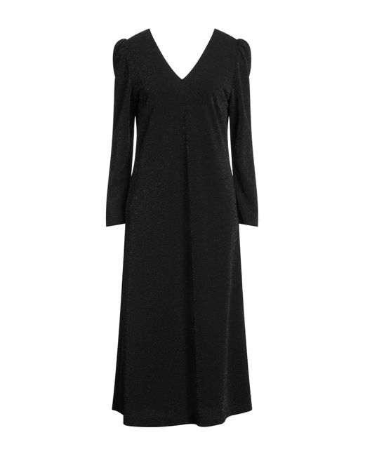 Hanita Black Midi Dress Polyester