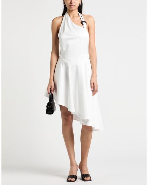 Versace Jeans Couture White Midi Dress Polyester